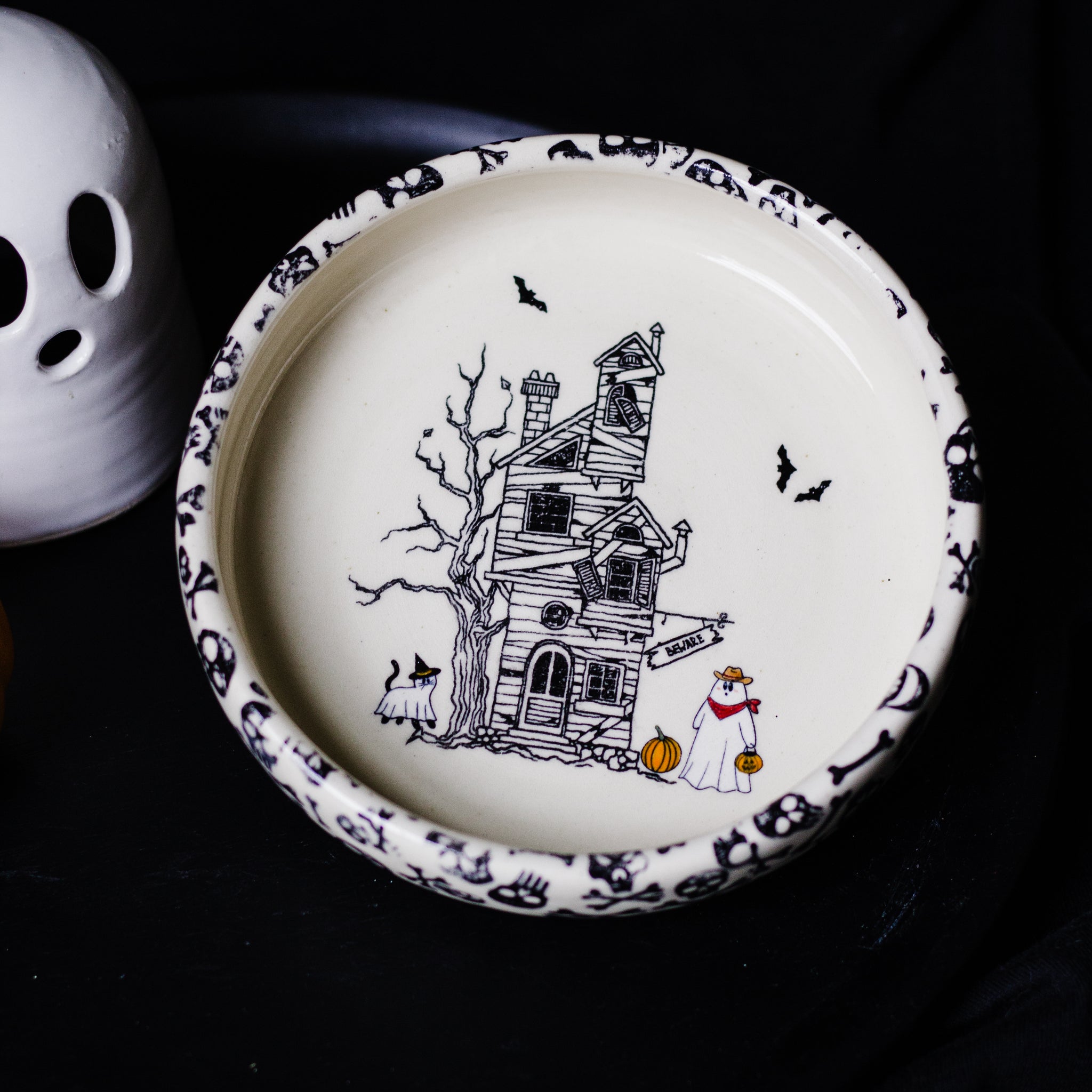Cowboy Ghost and Haunted Hose Pasta Bowl