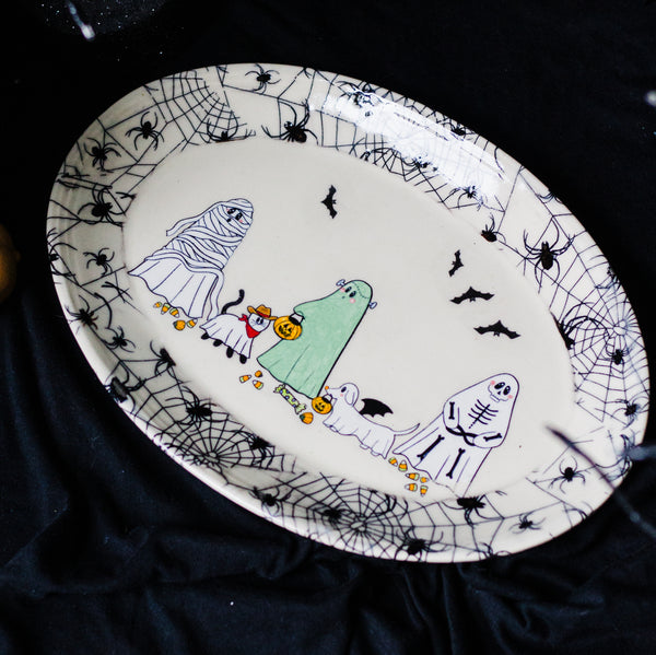 Ghost Frankenstein and Friends Serving Platter