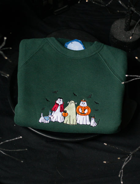 Ghosties in Costume Embroidered Crewneck