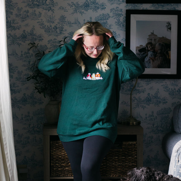 Ghosties in Costume Embroidered Crewneck