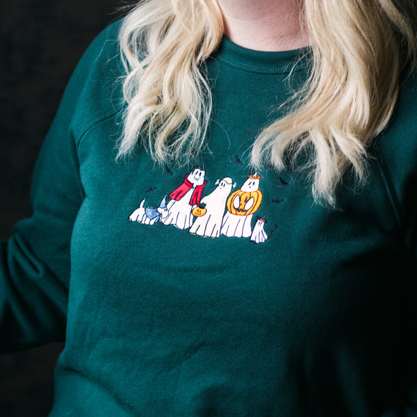 Ghosties in Costume Embroidered Crewneck