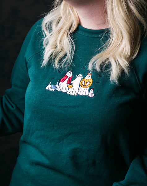 Ghosties in Costume Embroidered Crewneck
