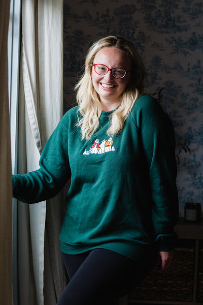Ghosties in Costume Embroidered Crewneck