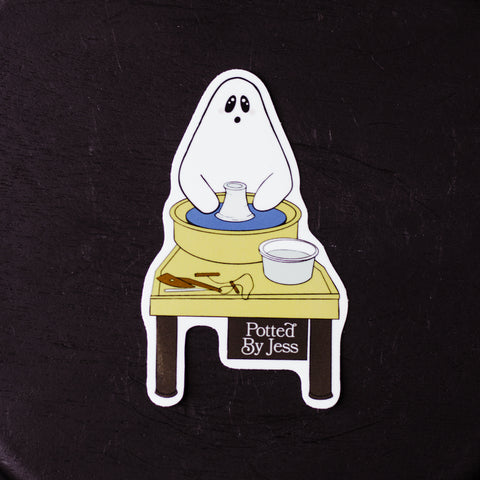 Ghost with Potters Wheel Vinyl Sticker