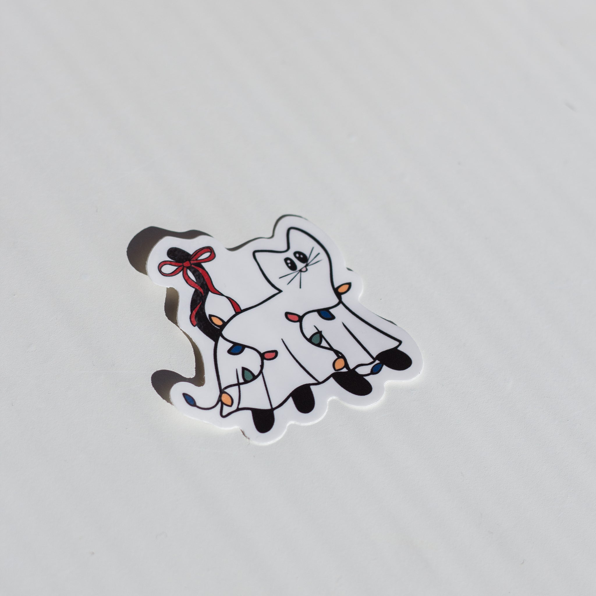 Ghost Christmas Kitty Sticker