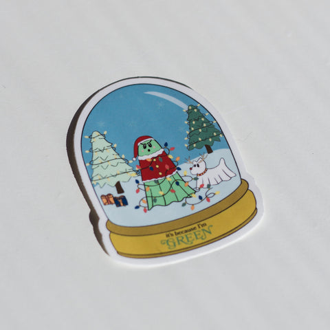 Ghost Its Because I'm Green Inspired Snow Globe Sticker