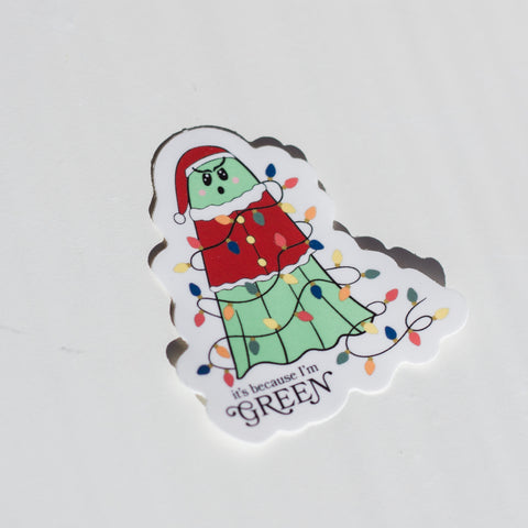 Ghost Its Because I'm Green Inspired Sticker
