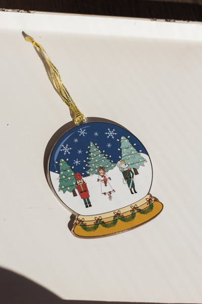 Acrylic Nutcracker Snow Globe Ornament