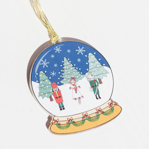 Acrylic Nutcracker Snow Globe Ornament