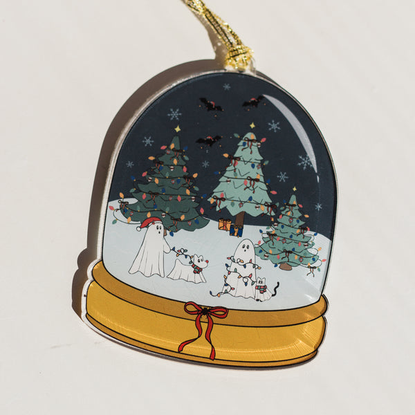 Acrylic Ghost Snow Globe Ornament
