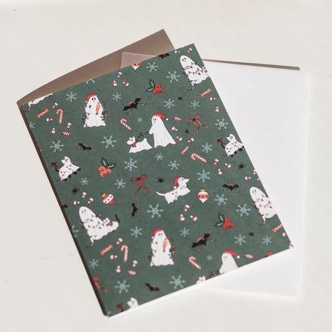 Ghost Christmas Pattern Card