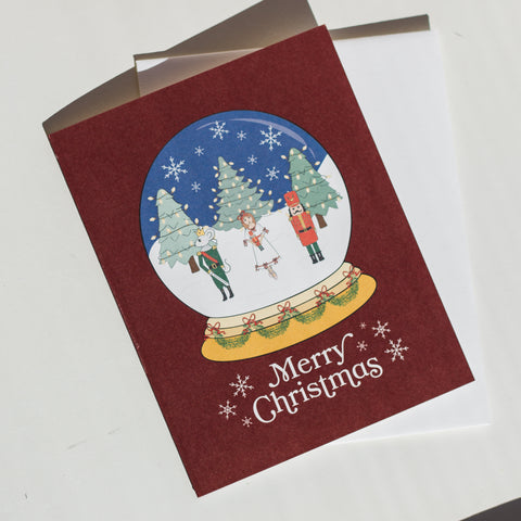 Nutcracker Snow Globe Card