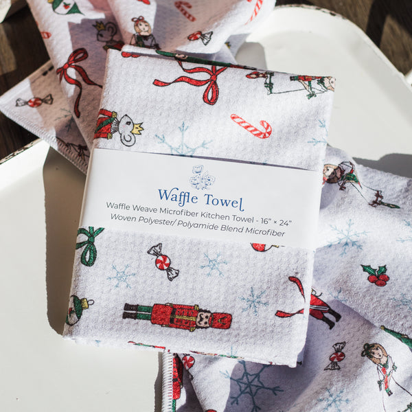 Nutcracker Waffle Knit Tea Towel