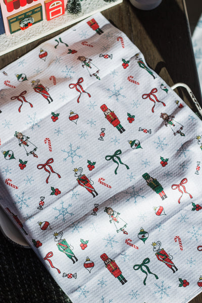 Nutcracker Waffle Knit Tea Towel