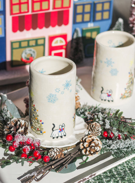 Ghost Christmas Thumb Print Tumbler Cup