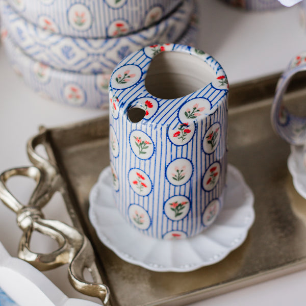 Made to Order Floral Stripes Travel Cup