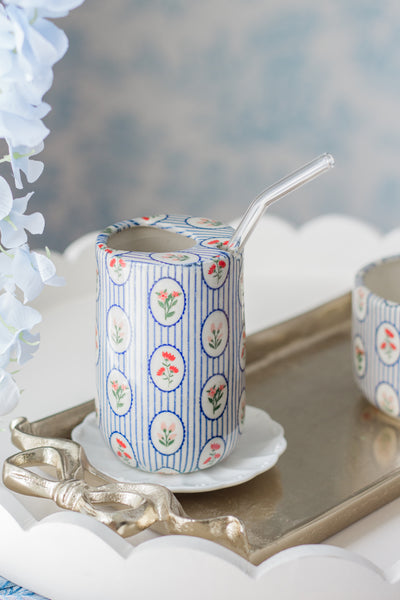 Made to Order Floral Stripes Travel Cup