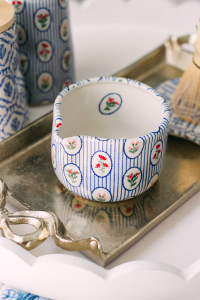 Made to Order Floral Stripes Matcha Bowl