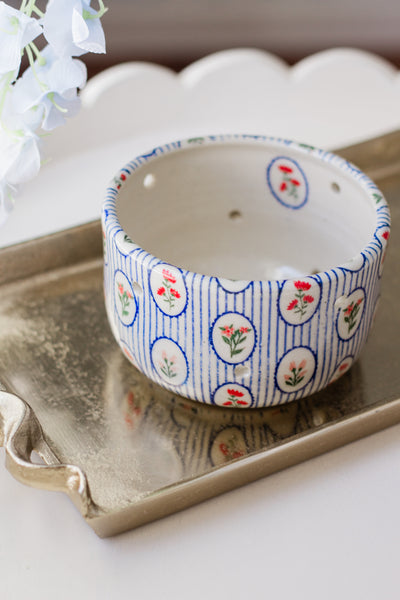 Made to Order Floral Stripes Berry Bowl