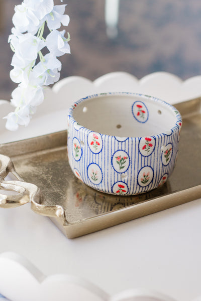 Made to Order Floral Stripes Berry Bowl