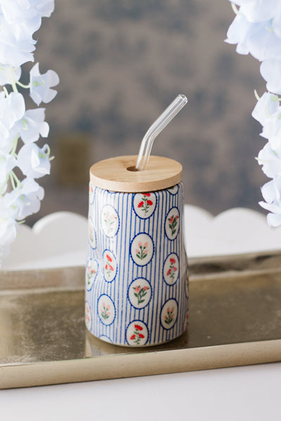 Made to Order Floral Stripes Thumb Print Cup