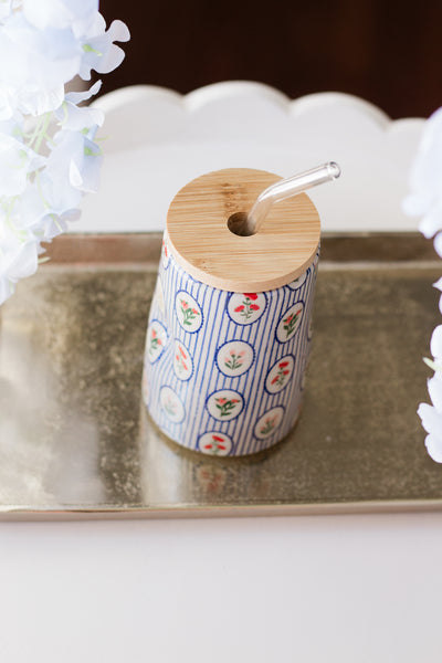 Made to Order Floral Stripes Thumb Print Cup