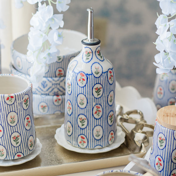 Made to Order Floral Stripes Oil Bottle