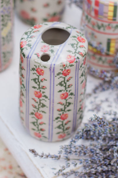 Cross Stitch Rose Vines Travel Cup