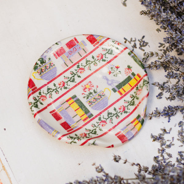 Cross Stitch Bookshelf Spoon Rest