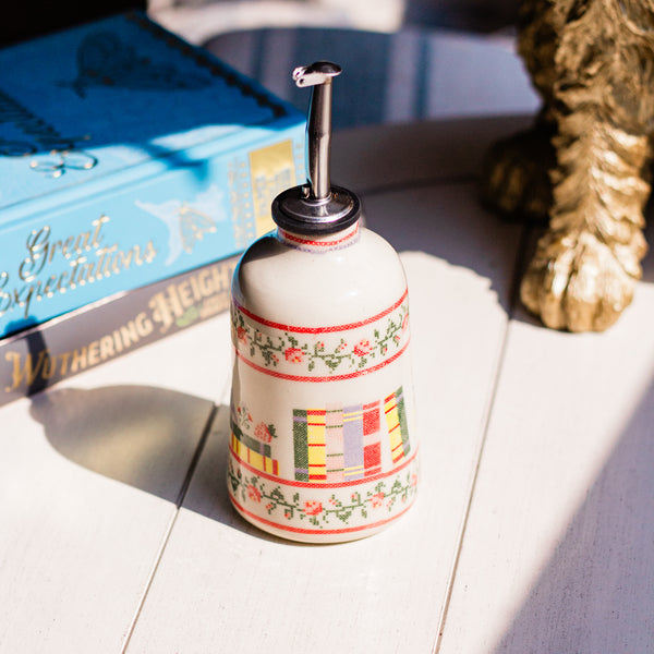 Cross Stitch Bookshelf Syrup Bottle