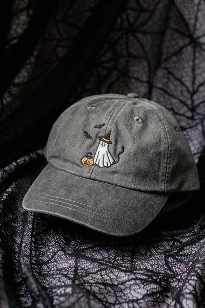 Catspur the Ghost Cat Embroidered Hat
