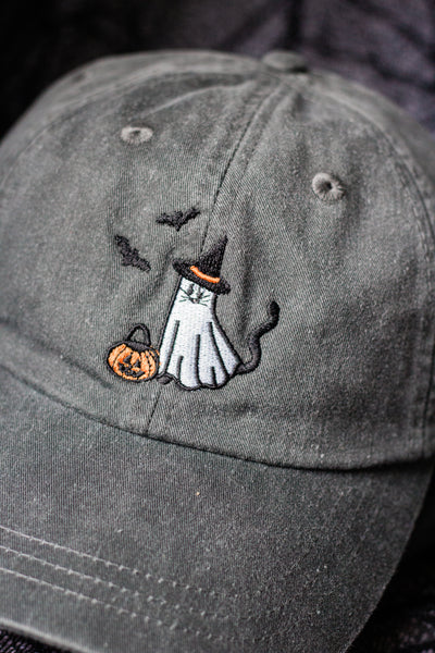 Catspur the Ghost Cat Embroidered Hat