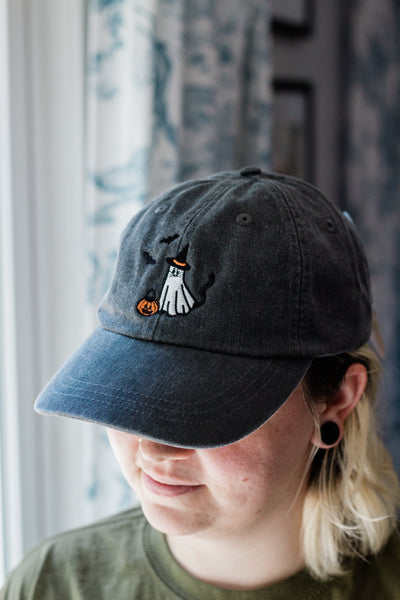 Catspur the Ghost Cat Embroidered Hat