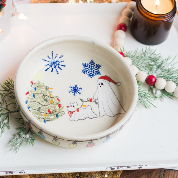 Gus the Ghost Dog Christmas Pasta Bowl