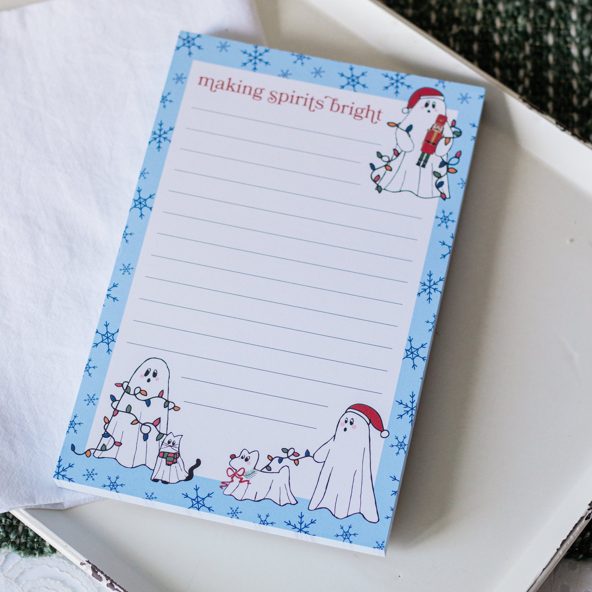 Making Spirits Bright Christmas Ghost Notepad