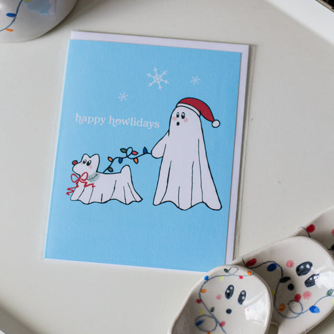 Gus the Ghost Dog Christmas Greeting Card