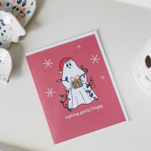 Ghost and Nutcracker Christmas Greeting Card