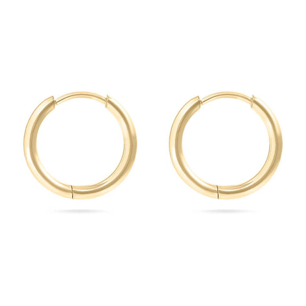 18K Gold PVD Stainless Steel Classic Hoop Huggie Earrings