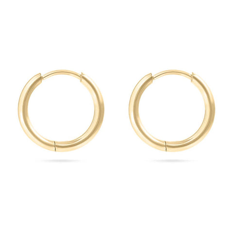 18K Gold PVD Stainless Steel Classic Hoop Huggie Earrings