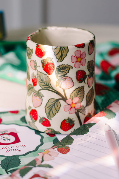 Available 9.21.26 Strawberry Plants Underglaze Transfer