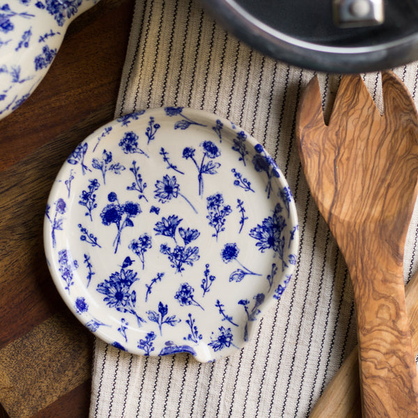 Wild Flower Spoon Rest- Blue