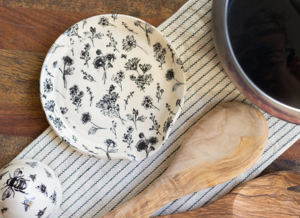 Wild Flower Spoon Rest-Black