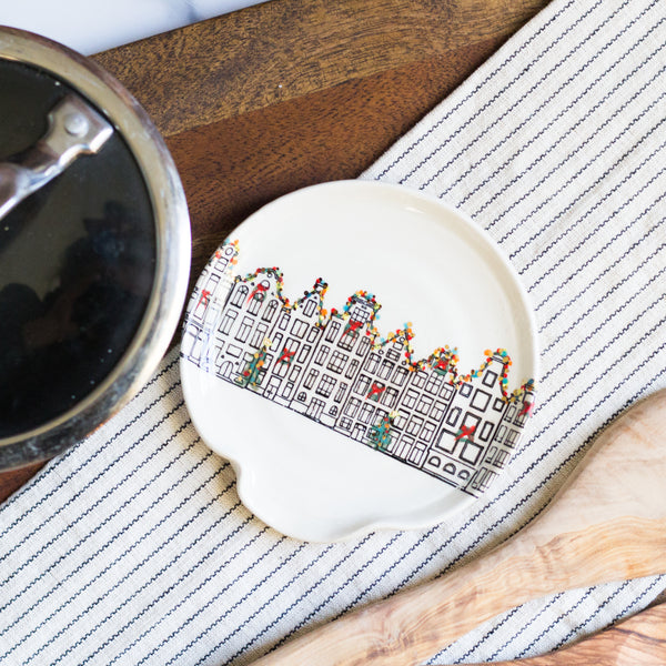 Christmas Village Lights Spoon Rest