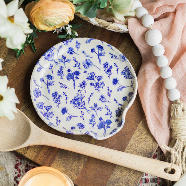 Wild Flower Spoon Rest- Blue
