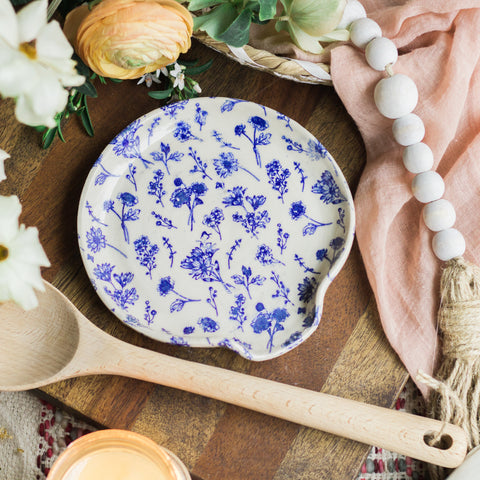 Wild Flower Spoon Rest- Blue
